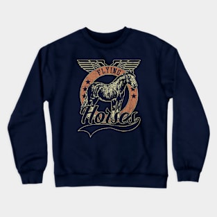 Flying Vintage Horses Crewneck Sweatshirt